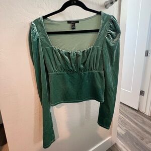 Forever 21 velvet green top